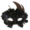 Image de masque loup plume corbeau clous steampunk adulte - 23373