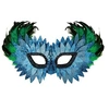 Image de masque loup plume vert écaille irisé bleu adulte - 23387