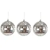 Image de Lot de 3 boules à facettes - Décoration - Fête - A suspendre - 8cm diamètre - Argent