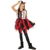 Image de Costume arlequin avec froufrou - noir, rouge - enfant - 5/6 ans - 5/8 ans (110 à 128 cm) PTIT CLOWN