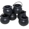 Image de 6 mini chaudrons en plastique noir - ptitclown 38170