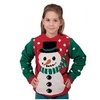 Image de pull de noël bonhomme de neige enfant rouge vert - ptitclown 48110