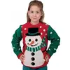 Image de pull de noël bonhomme de neige enfant rouge vert - ptitclown 48111