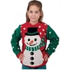 Image de pull de noël bonhomme de neige enfant rouge vert - ptitclown 48112