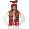 Image de set bonnet écharpe renne rudolphe nez rouge adulte - ptitclown 48331