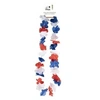 Image de Collier de fleur hawaïen - Bleu, blanc, rouge - Déguisement - Supporter