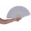 Image de Eventail - Tissu Et Plastique - Blanc - 45 Cm Ouvert - Blanc