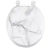 Image de Abattant WC Imprimé "Effet Marbre" 37cm Blanc
