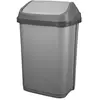 Image de Poubelle 50l couv.basculant gris silve aluminium et plastique ps50