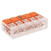 Image de - Lot de 3 bornes de raccordement S221 Compact - Connexion rapide - 5 conducteurs avec leviers 6mm² - Orange