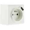 Image de - Prise 2P+T et USB en saillie - blanc