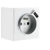 Image de Zenitech - Prise saillie 2P+T + USB 2,4A - gris