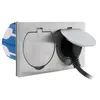 Image de Prise de sol 16A 2P+T finition alu brossé - IP55 double -