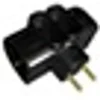 Image de - Multiprise 4 prises latérale pour TV écran plat - Quadriplite - 2x16A + 2x6A - Noir