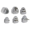 Image de - Lot de 6 adaptateurs de voyage 5 prises mâles + 100 pays - pochette offerte - Blanc
