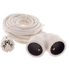 Image de - Prolongateur Bi tête 3G1,5mm² - Blanc 5m - 1 prise mâle + 2 prises Femelle - Blanc