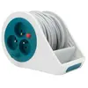 Image de - Mini enrouleur design 3 prises 2P+T - 7m - Bleu