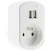 Image de Prise 16A 2P+T + 2 ports USB 3,4A - Blanc -