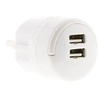 Image de Double chargeur USB 2,1A avec anneau d'extraction Blanc -
