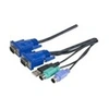 Image de - Câble clavier / vidéo / souris (KVM) - HD-15 (VGA) (M) pour USB, PS/2, HD-15 (VGA) (M) - 3 m - vis moletées