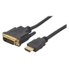 Image de DACOMEX - Câble adaptateur - liaison double - HDMI mâle pour DVI-D mâle - 2 m - vis moletées
