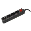 Image de Multiprise 4 prises avec interrupteur noire - 1,5 m