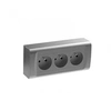 Image de Bloc 3 prises avec terre saillie, gris / argent