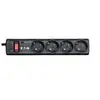 Image de Protection Strip PS4D - Protection contre les surtensions - CA 220-250 V - 2500 watt - connecteurs de sortie : 4 - noir