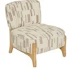 Image de - Fauteuil en chenille avec pieds en bois effet naturel CALIX - Beige - Calix