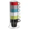 Image de range tasse 6 grosses tasse a café coloree cuisine vaisselle