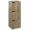 Image de Meuble Etagère 3 Cases de rangement 3 Portes effet bois naturel H 100.5 cm