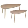 Image de Lot de 2 Tables à café gigogne en bois clair et pieds bois naturel