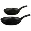 Image de - Lot de 2 Poêles en Aluminium "Caractère" 24-28cm Noir