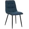 Image de Chaise tissu Sirac bleu canard pieds métal