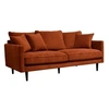 Image de Canapé en velours Candice - 3 places - Terracotta - L 194 x P 96 x H 85 cm
