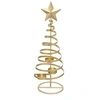 Image de Photophore Sapin en Métal Soir de Noël 40cm Or