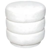 Image de Pouf en Tissu bouclé Blanc D 40 x H 40 cm