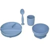 Image de - Set Repas Enfant "Silicone" 17cm Bleu