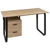 Image de Bureau 2 tiroirs Bava effet bois et métal - Naturel