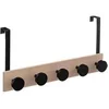 Image de - Patère de Porte en Bois "5 Têtes" 50cm Noir & Beige