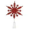 Image de Créateur d'intérieur - Cimier de Sapin Pailleté "Flocon" 23cm Rouge