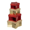 Image de Créateur d'intérieur - Lot de 4 Boîtes Déco "Etoile" 23cm Rouge & Or