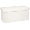 Image de Pouf pliant rectangulaire effet fourrure blanc Ezzio