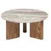 Image de - Table basse en marbre et manguier COPPA - Beige - Coppa