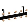 Image de - Patère de Porte "10 Boules" 44cm Noir & Naturel