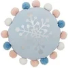 Image de - Coussin Déco Enfant "Hiver" 33cm Bleu