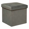 Image de Créateur d'intérieur - Pouf Coffre Pliable en Velours "Lilou" 38cm Gris