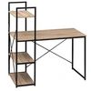 Image de Bureau avec étagères métal et bois Aliaj - Naturel