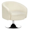 Image de Fauteuil bas pivotant bouclette blanc Edith