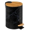 Image de - Poubelle à Pédale Imprimé Marbre "Léa" 3L Noir